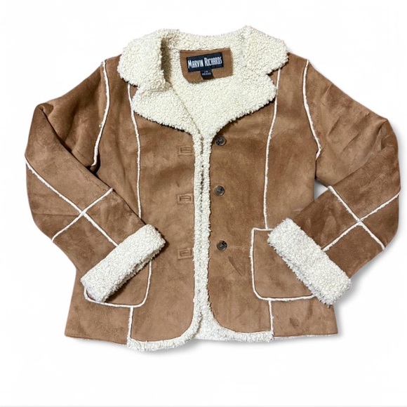Marvin Richards Brown Shearling Jacket - Picture 2 of 3